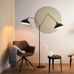 Vloerlamp Orion 2-Lamps, mat zwart