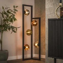 Vloerlamp Shahid Glas, 5-lamps