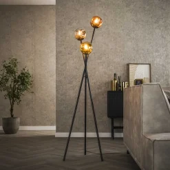 Vloerlamp Shahid Glas, 3-lamps