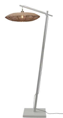 Vloerlamp Tanami Bamboe en rotan, 176cm