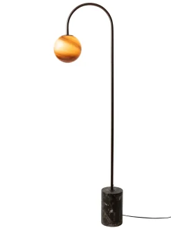 Vloerlamp Tivoli Travertin en glas, 163cm