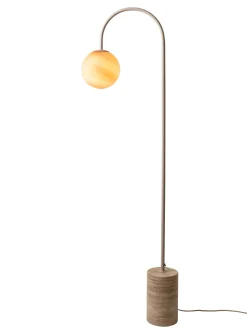 Vloerlamp Tivoli Travertin en glas, 163cm