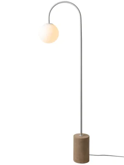 Vloerlamp Tivoli Travertin en glas, 163cm