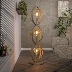 Vloerlamp Tricia 3-lamps, kleur Beige