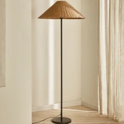 Vloerlamp Urania 154cm, Rotan