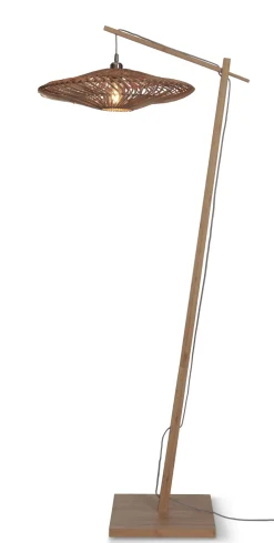 Vloerlamp Zanzibar Bamboe en rotan, 176cm