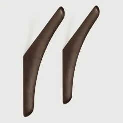 Wandhaak PI Mahoniehout, Set van 2 stuks