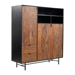 Wandkast Taviano Sheesham- en mangohout, 150 x 135cm