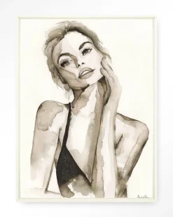 Wandkleed A Womans Face in maat en frame naar keuze