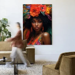 Wandkleed Adesewa in maat en frame naar keuze