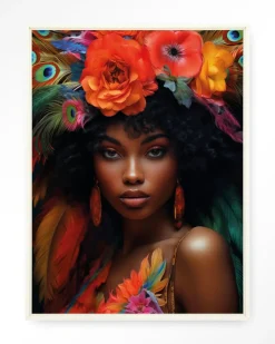 Wandkleed Adesewa in maat en frame naar keuze