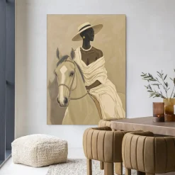 Wandkleed Amazone in maat en frame naar keuze