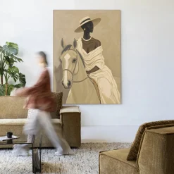 Wandkleed Amazone in maat en frame naar keuze