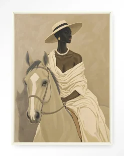 Wandkleed Amazone in maat en frame naar keuze