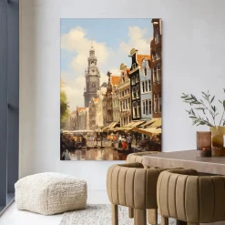 Wandkleed Amsterdam in maat en frame naar keuze