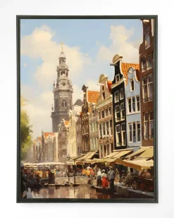 Wandkleed Amsterdam in maat en frame naar keuze