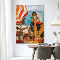 Wandkleed Aperol Oclock in maat en frame naar keuze