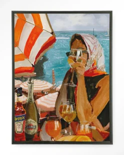 Wandkleed Aperol Oclock in maat en frame naar keuze