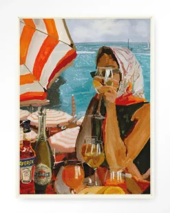 Wandkleed Aperol Oclock in maat en frame naar keuze