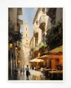 Wandkleed Barcelona in maat en frame naar keuze