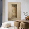 Wandkleed Beige Door in maat en frame naar keuze