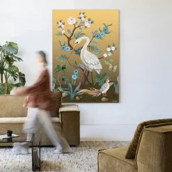 Wandkleed Birds in maat en frame naar keuze