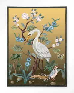 Wandkleed Birds in maat en frame naar keuze