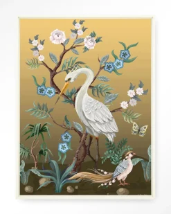 Wandkleed Birds in maat en frame naar keuze