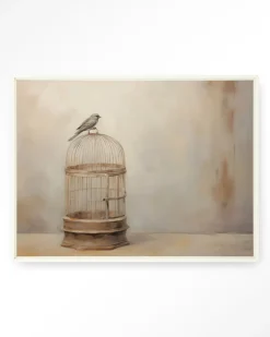 Wandkleed Birdy in maat en frame naar keuze