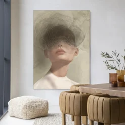 Wandkleed Blind Mist in maat en frame naar keuze