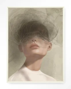 Wandkleed Blind Mist in maat en frame naar keuze