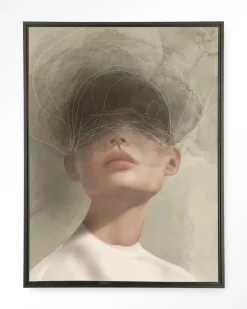 Wandkleed Blind Mist in maat en frame naar keuze