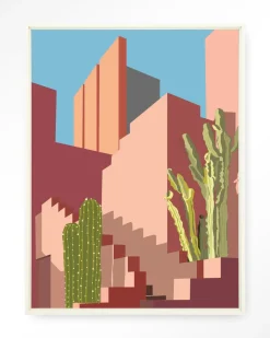 Wandkleed Botanical Stairs in maat en frame naar keuze