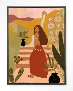 Wandkleed Caribbean Night in maat en frame naar keuze