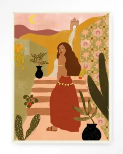 Wandkleed Caribbean Night in maat en frame naar keuze