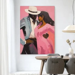 Wandkleed Cha Cha Cha in maat en frame naar keuze