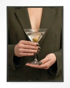 Wandkleed Classic Martini in maat en frame naar keuze