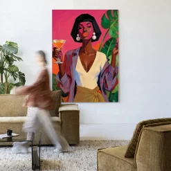 Wandkleed Club Tropicana in maat en frame naar keuze