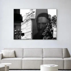 Wandkleed Concrete Contrast Crusher in maat en frame naar keuze