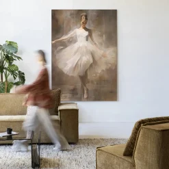 Wandkleed Dancing Ballerina in maat en frame naar keuze