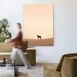 Wandkleed Desert Horse in maat en frame naar keuze