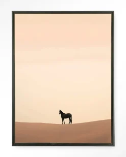 Wandkleed Desert Horse in maat en frame naar keuze