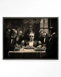 Wandkleed Dinner With Gangsters in maat en frame naar keuze