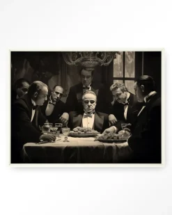 Wandkleed Dinner With Gangsters in maat en frame naar keuze