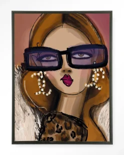 Wandkleed Diva in maat en frame naar keuze