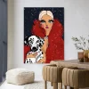 Wandkleed Dotted Doggy in maat en frame naar keuze
