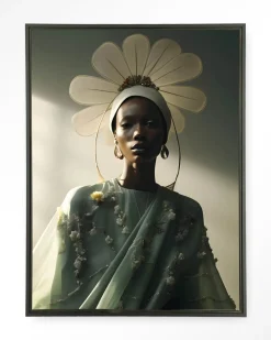 Wandkleed Editorial Flower in maat en frame naar keuze