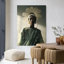 Wandkleed Editorial Flower in maat en frame naar keuze