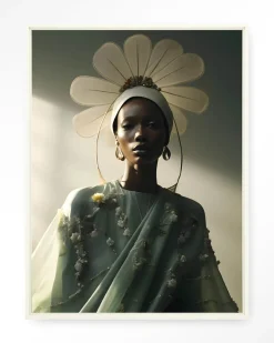 Wandkleed Editorial Flower in maat en frame naar keuze