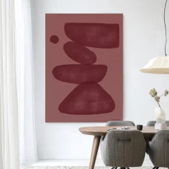 Wandkleed Elementa Burgundy 2 in maat en frame naar keuze